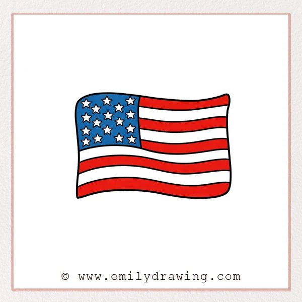 Preview of American Flag drawing